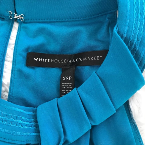 White House Black Market Teal Pleated Halter Top - Picture 7 of 8